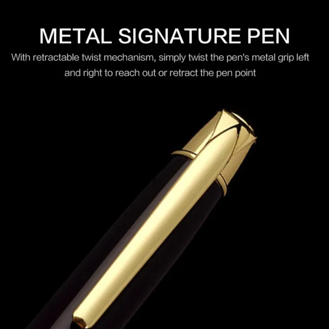 Multifunction Retractable Twist Metal Ballpoint Pen Black Ink Medium Point 1.0mm