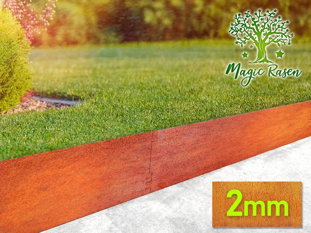innogard 6012-002 - Nastro di bordatura per prato - in acciaio corten - altezza 20 cm, decorazione del giardino con ruggine - bordo del letto con 15 m di lunghezza