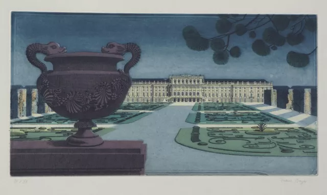 Franz Bayer, Wien, Schönbrunn, Farbradierung