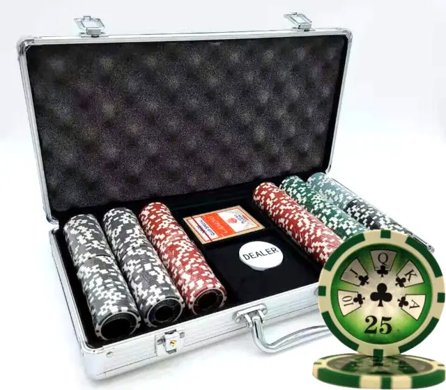 Mrc Poker 300Pcs 14G High Roller Poker Chips Set With Alum Case