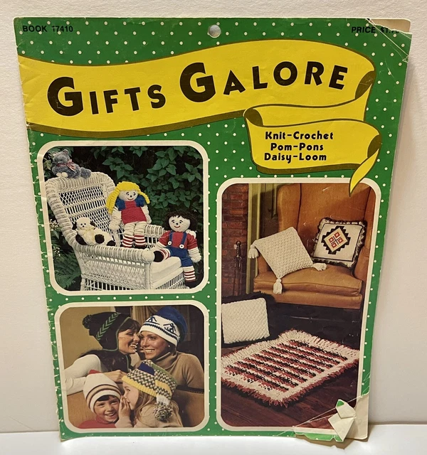 Gifts Galore Knit Crochet PomPons Daisy Loom Crafts 1970's Paperback Gifts Galore Knit Crochet PomPons Daisy Loom Crafts 1970's Paperback