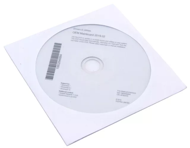 Fujitsu OEM Motherboard DVD Driver Utilities Disc Windows 7 8.1 10