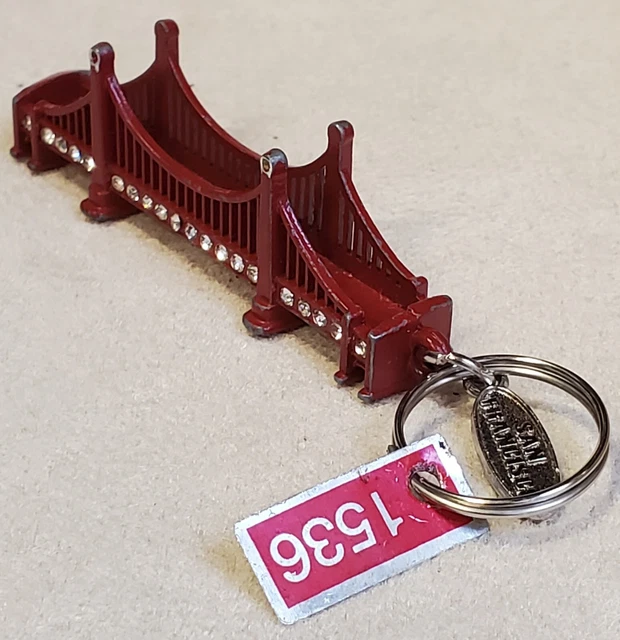 Bridge Shape Key Chain RARE VINTAGE 3D Golden Gate Bridge San Francisco Keychain Key Fob 3 ...
