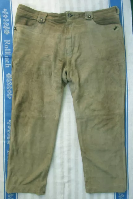 Pantaloni Pelle Marrone - Bavaria - Lunghi - Senza Pcp - Vintage - Corno Alpino - Tg. 30 (60)