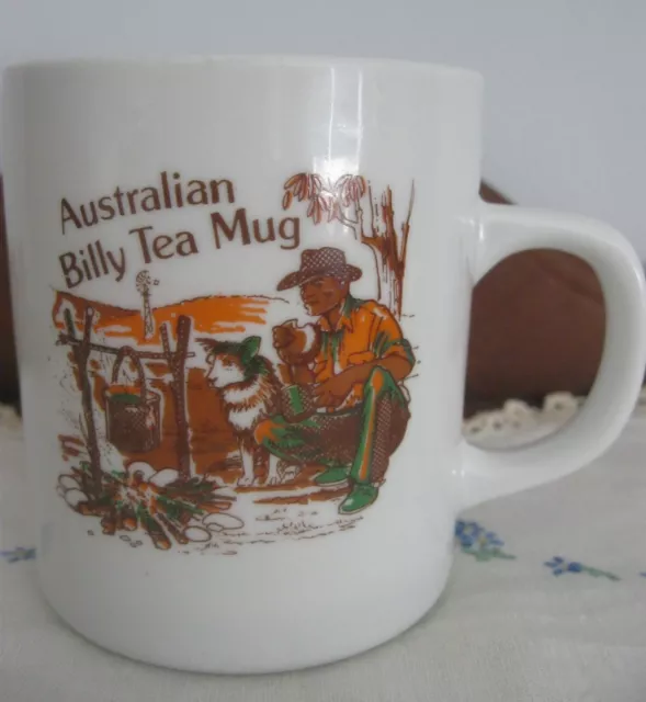 RARE,Vintage Australian Billy Tea Mug.Detailed Print & Verse.Displayed Only.NWOT