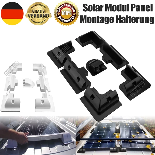 6-teiliges Solar-Montagehalterungs-Set – ABS, Bohrfrei, Für Dach, Wohnmobil, 151x151x58 Mm, Weiß