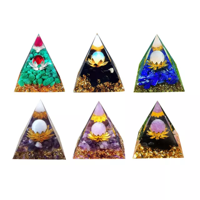 Natural Stone Orgonite Pyramid Crystals Orgone Energy Healing Reiki Ornaments