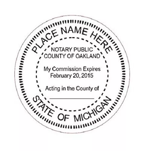 State of Michigan  | Custom Round Self-Inking Notary Public Stamp Ideal 400R