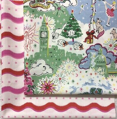 Bundle 2 * 25cm x 50cm L Christmas Night & Starry Stripe Cath Kidston New Santa