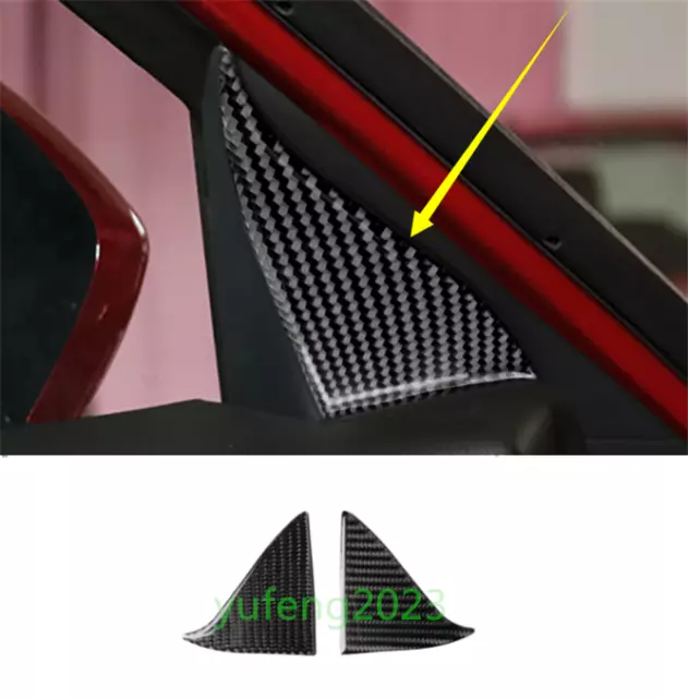 Real Carbon Fiber Front A Pillars Decor Cover Trim For Mazda 3 Axela 2017-2018