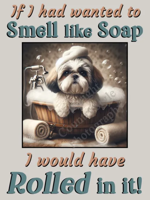 Shih Tzu Pet Dog Gift Funny Flexible Fridge Magnet smell like soap