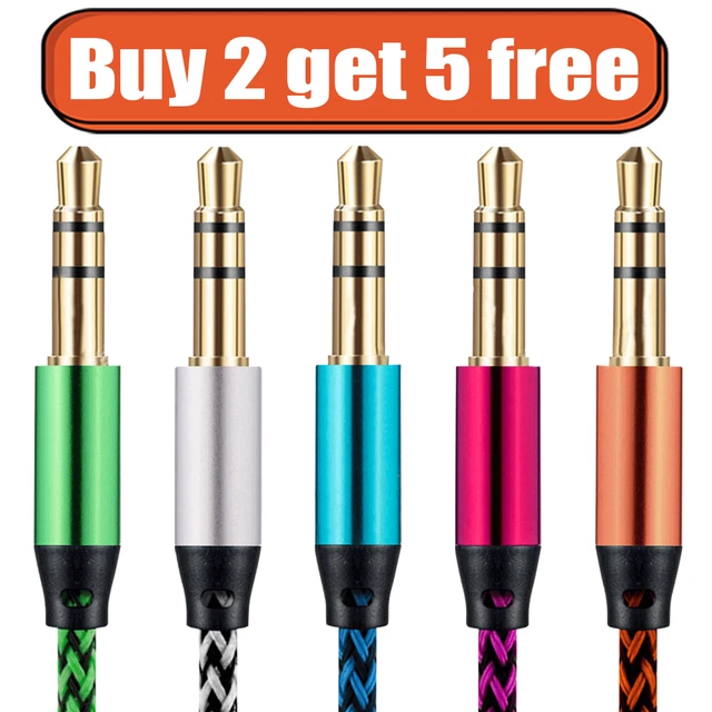 Aux Cable Audio Lead 3.5mm Jack to Jack Stereo Male for Car PC Phone 1m