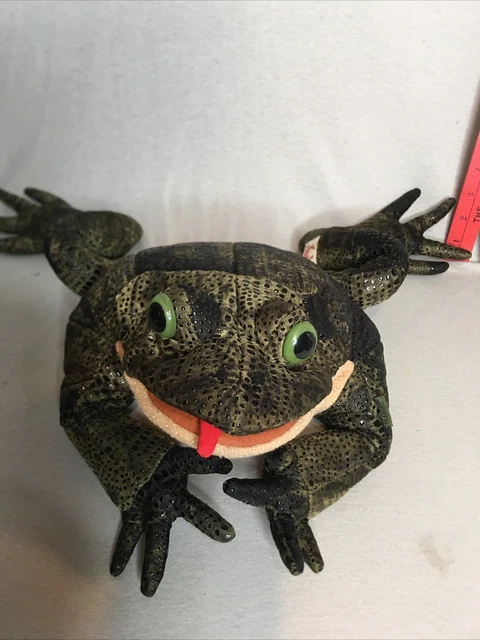 FOLKMANIS FOLKTAILS OLIVE Green Realistic Full Body Hand Puppet Toad