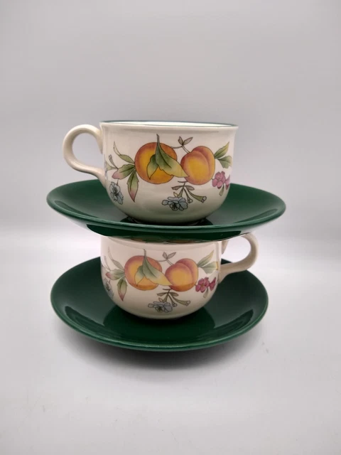 2 Cloverleaf Peaches and Cream  Cups and  Saucers Set Made in England