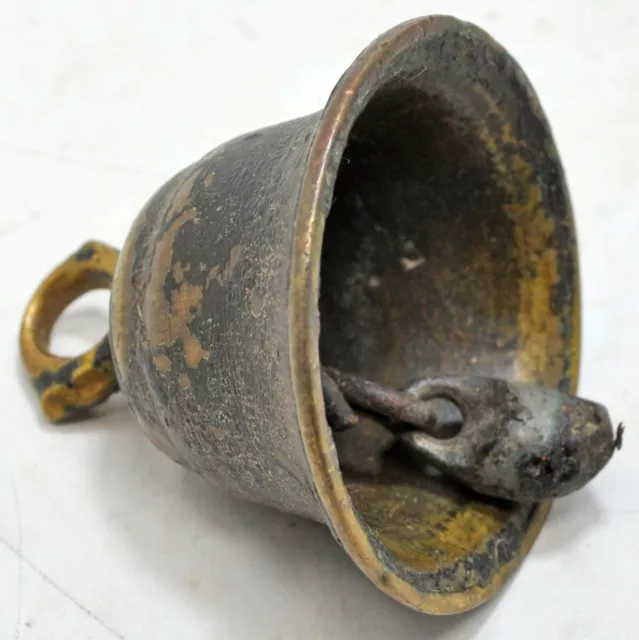 Antique Brass Small Cow Bell Original Old Hand Crafted