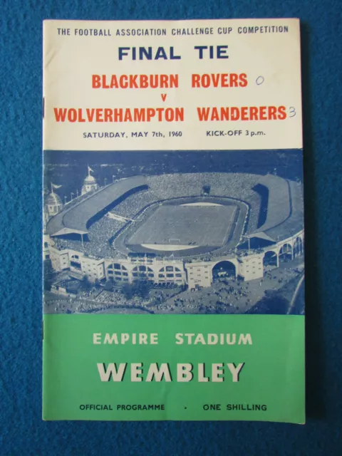 Blackburn Rovers v Wolverhampton Wanderers FA Cup Final 1960 Programme 7/5/60