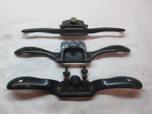 3 Vintage SPOKE SHAVES - Dunlap - STANLEY? No.151 - ONE IS UNBRANDED