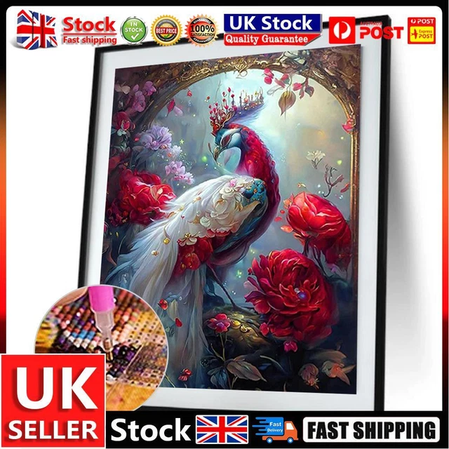 5D DIY Full Square Drill Diamonds Painting Peacock Kit Home Decoration Art Craft