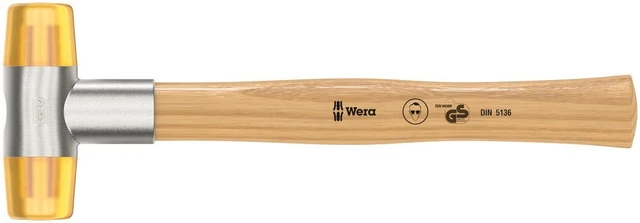 Wera 100 Souple Face Marteau Cellidor Tête #2 28mm en Frêne Poignée 05000010001