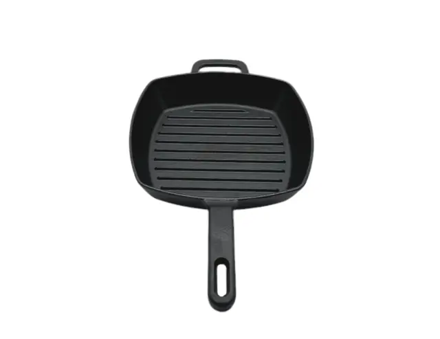 Cast Iron Square Frying Pan/Skillet 10" Square Cooking Surface & Double Handles