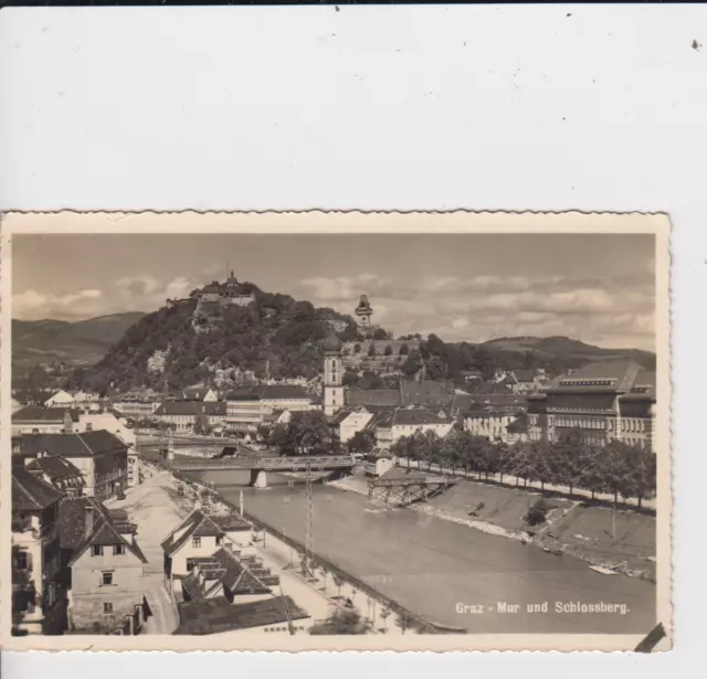 AK Graz Steiermark Österreich - Mur und Schloßberg 1938