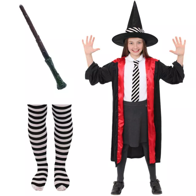 Bambini Scuola Costume Strega Ragazze Libro Mondiale Giorno Abito Halloween