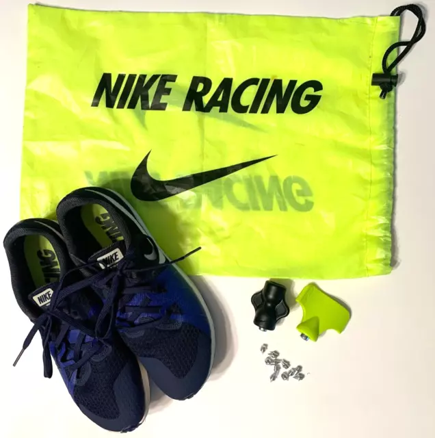 Nike Rival XC Track Racing Running Shoes with Spikes Navy Blue White Size 8