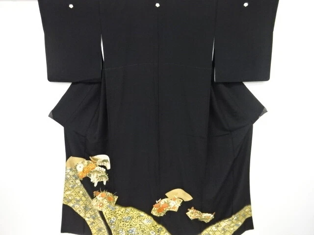 5929110: Japanese Kimono / Vintage Tomesode / Embroidery / Kinsai / Flower & Pin