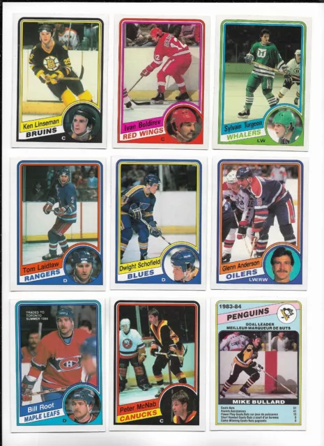1984-85 OPC Hockey:Lot of 9 different
