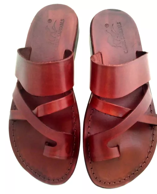 Marron Sandales En Cuir Pour Hommes Et Femmes Biblique Chaussures De Jésus 36-50