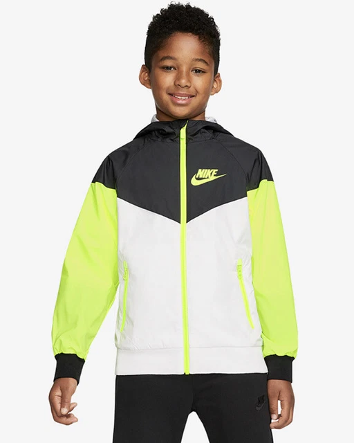 NIKE BOY S WINDRUNNER Jacket White Large Age 12 13 New