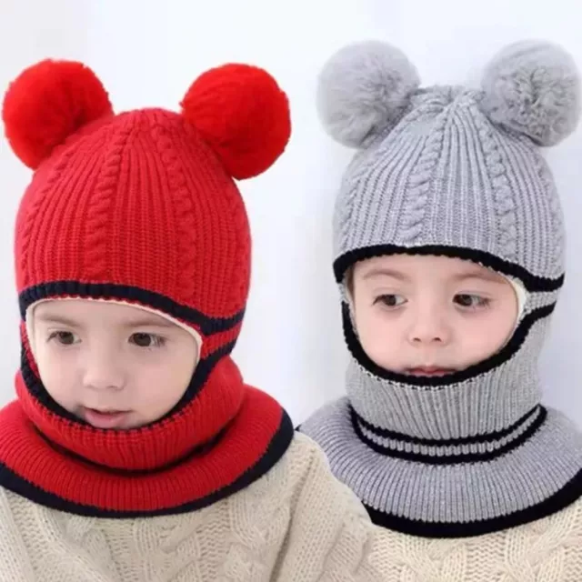 Acrylic Protection Ears Cap Bonnet Beanie Cap Winter Baby Hats Scarf  Infant