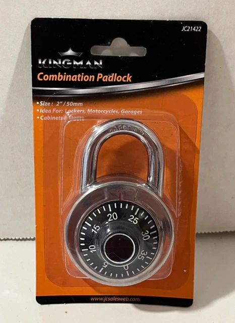 Combination Padlock 2" Size, Kingman, Heavy Duty, Lockers Cabinets Doors NEW