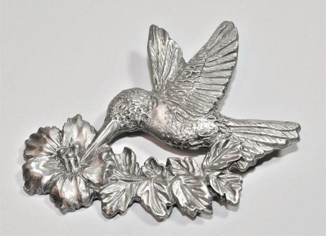 Broche Vintage écureuil Signée Patrick FORQUY - Étain Argenté Rhodié - Style Moderniste - Excellent état