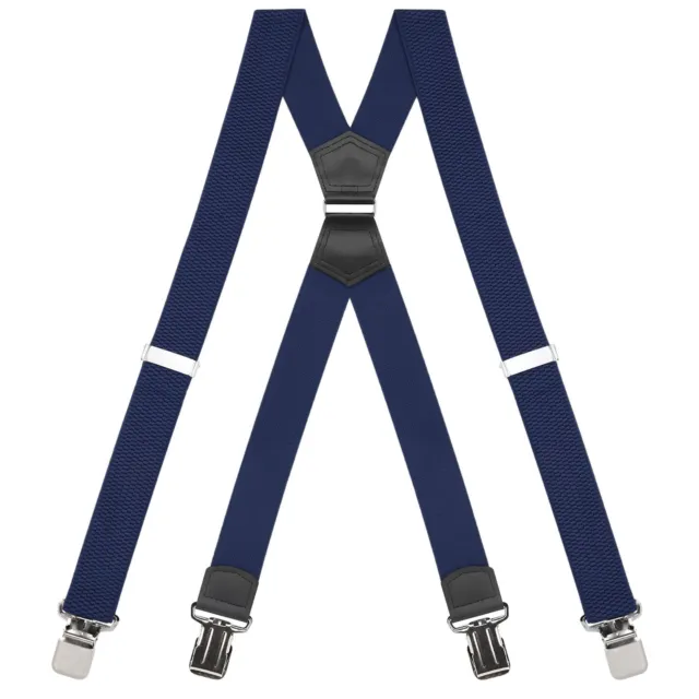 Buyless Fashion Heavy Duty Suspender Men - 48 Straps 1 1/2 - X Back Strong Clips