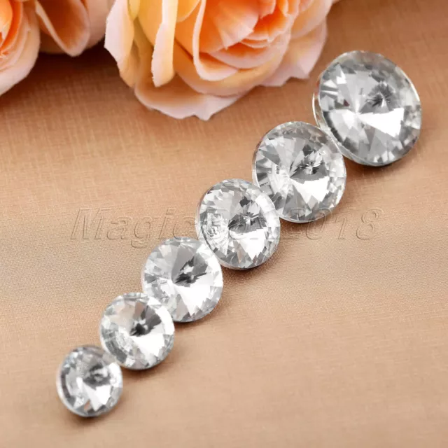 10 pièces boutons de couture rembourrage en cristal brillant diamant 6 tailles verre et métal