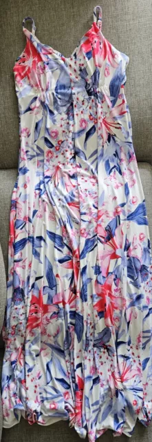 Jennifer Lopez Floral Maxi Dress Sleeveless Women's Size Medium