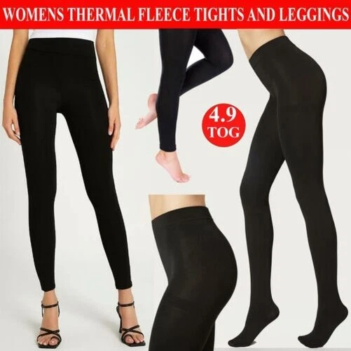 Femmes 90G Épais Chaud Hiver Double Doublure Stretch Thermique Collants R