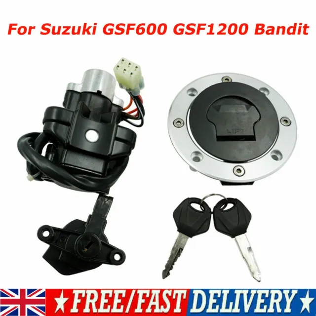 Ignition Starter Switch Steering Lock 2Key Fuel Gas Cap For Suzuki GSF600GSF1200