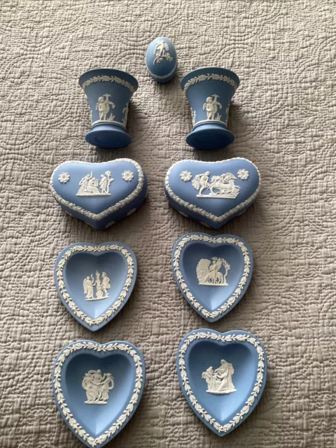 Wedgwood Jasper Ware Blue 9 Pieces