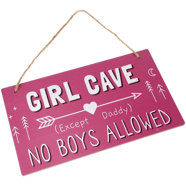 Letrero de cueva para niña pequeña listado madera niño papá niña dormitorio arte de pared