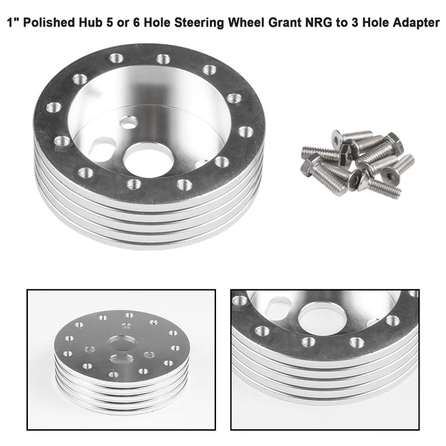 1& POLI HUB 6 Hole Steering Wheel Grant Nrg À 3 Hole Adapter Silver A EUR 21,59 PicClick FR