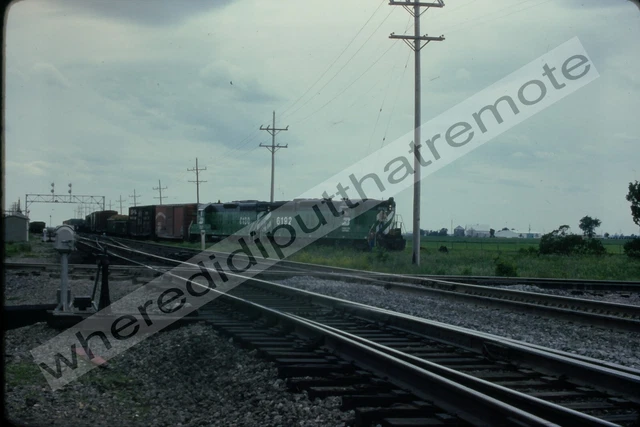 Original Slide Burlington Northern BN 6192 6130 EMD SD9 Earlville ILL 6-9-80