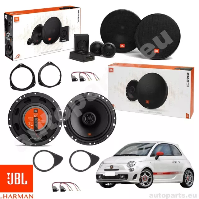 Set 6 Haut Parleur Haut-Parleurs JBL avant et Arrière pour Fiat 500 Abarth (595)