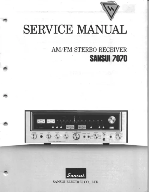 Service Manual-Anleitung für Sansui 7070