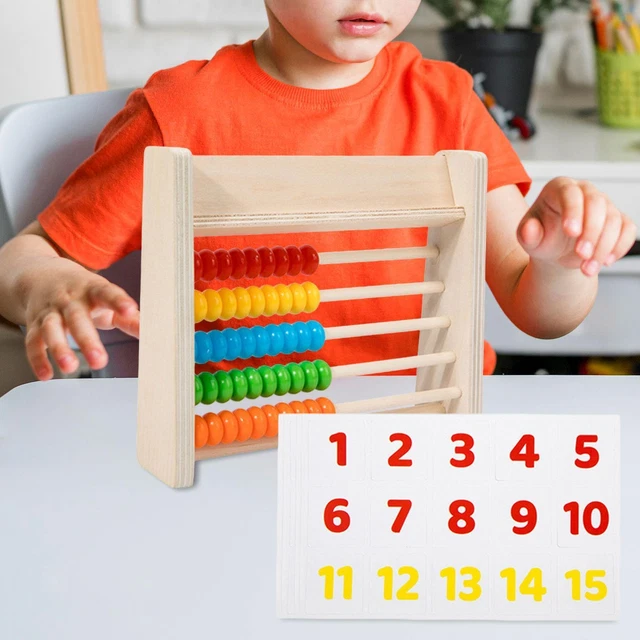 ABACO IN LEGNO Per Bambini Carte Dell'alfabeto Con Numeri Di Matematica EUR 22,46 - IT