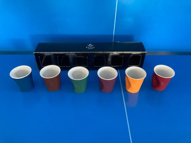 Lot De 5 Tasses Gobelets Céramique Revol France - Modèle Froissé - Occasion Bon état - Collection