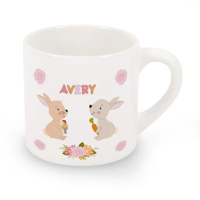 Taza personalizada para conejos, elección de taza de cerámica o taza irrompible