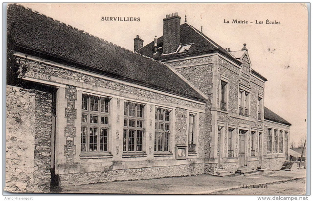95 SURVILLIERS - la mairie - les ecoles.