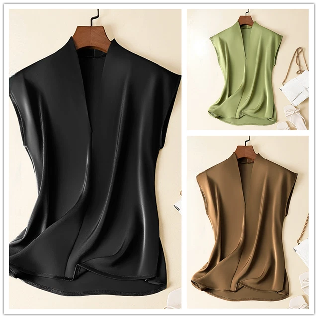 Estink Top Estivo Da Donna In Canotta In Raso Top Estivo Senza Maniche In Camicetta In Raso Casual Top Basic M 123039904 - Foto 12